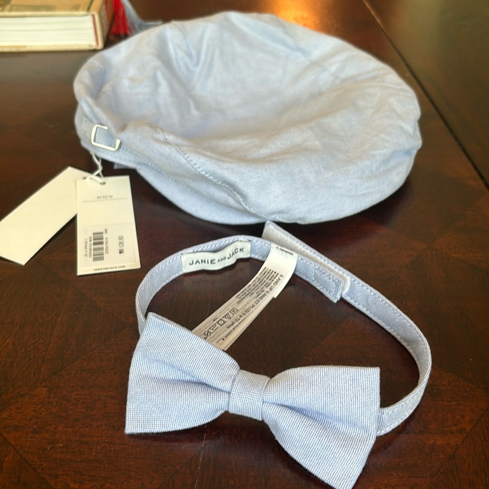 Boys NWT Hat and matching Blue  Bow Tie NWOT